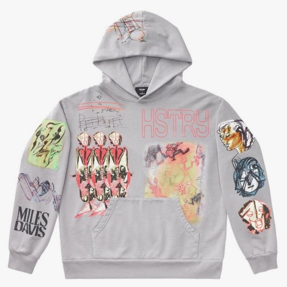 HSTRY×TED MILES COLLAB SKETCH HOODIE GREY 2XL